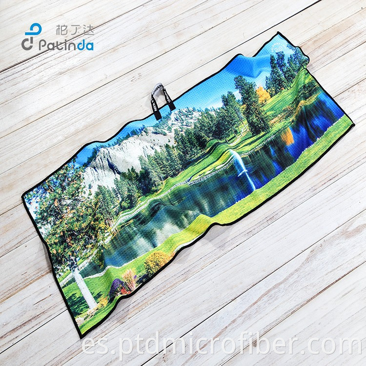 printed microfiber waffle golf towel